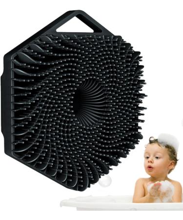Buy Hexagonal Silicone Scalp Brush | Shampoo Massage Brush for Adults Kids & Children - Black - Buy Online on GoSupps.com