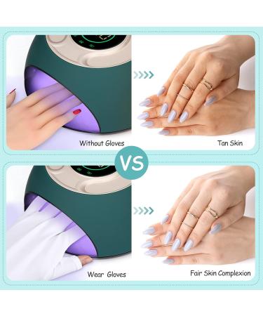 2 Pairs Anti UV Fingerless Gloves for Women - White Gel Manicure Gloves - Buy Online on GoSupps.com