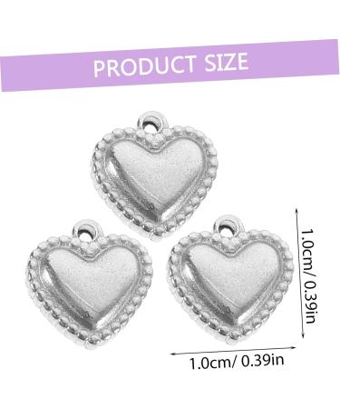 TEHAUX 100pcs valentine heart charms jewelry making heart charms heart charms for bracelet making crafts heart charms DIY heart charms heart bracelet charms Gasket Stainless steel loose - Buy Online on GoSupps.com