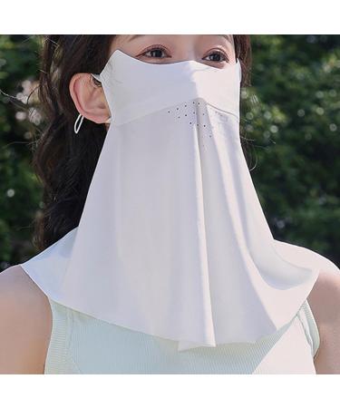 Moslate UV Protection Face Masque | Neck Gaiter Sun Masque | Sun Face Cover Breathable Full Face Shield Face Scarf Cover Cooling Sunscreen Masque for Men Women White - Buy Online on GoSupps.com