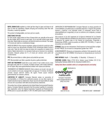 Covington Drain Fly Repellent | Eliminate Drain Flies in Kitchen & Bathroom Sinks | Effective Drain Fly Treatment - Buy Online on GoSupps.com