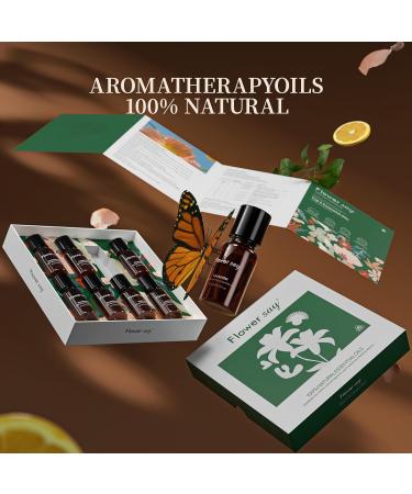 Flower Say Organic Essential Oils Set - 100% Pure Aromatherapy Gifts | 8x5ml (Peppermint Lavender Eucalyptus & More) - Ideal for Candle Making - Buy Online on GoSupps.com