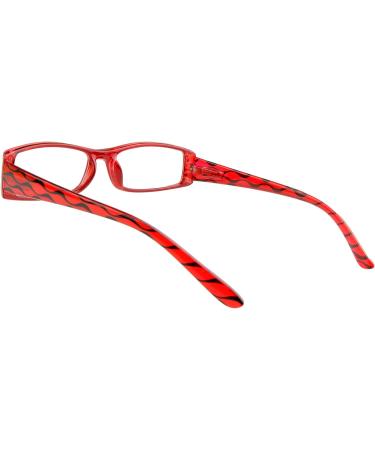 Stylish Designer Reading Glasses for Women - Red Glossy with Rhinestones Spring Hinge Multiple Diopter Options 1.0 to 3.0 - Buy Online on GoSupps.com