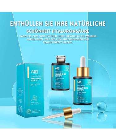 Anirui Hyaluron Serum 30ml - Vitamin B5 C&E Anti-Aging & Moisture for Men & Women - Reduce Fine Lines & Dark Spots - Buy Online on GoSupps.com