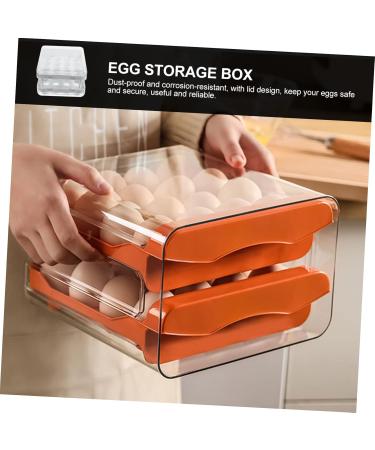 Uonlytech Egg Storage Box Eggs Drawer Thickened Egg Tray Wear-resistant Egg Tray Accessories Multifunction White 21.5x22.5x14cm - Buy Online on GoSupps.com