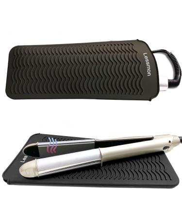Heat -resistant silicone mat bag mat cover for curly bars hair smoothers smooth iron and other hot hair tools height 28.5 cm and width 14cm black
