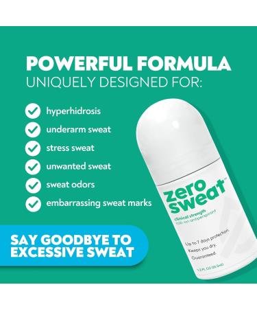 ZeroSweat Antiperspirant Deodorant | Clinical Strength Hyperhidrosis - 2 Pack (1 Fl Oz each) - Buy Online on GoSupps.com
