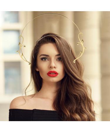 FRCOLOR Halo Crown Headband Golden Halo Crown Goddess Tiaras Headband Bridal Wedding Headpiece for Women Golden 2 - Buy Online on GoSupps.com