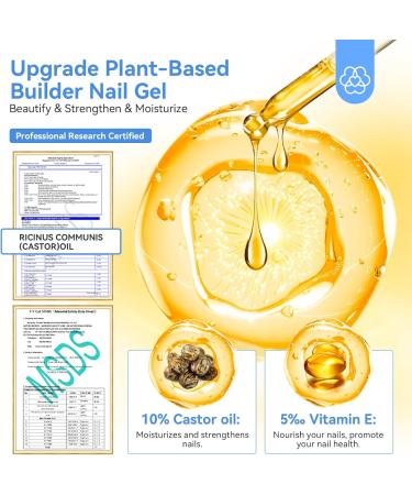 SAVILAND Clear Builder Nail Gel Kit - 15ml Builder Nail Gel In A Bottle Base & Top Gel with Castor Oil & Vitamin E Ingredients Hard Gel Nail Strengthener Gel Hardener Nail Extension Repair Nail Art - Buy Online on GoSupps.com