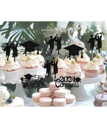 Congrats Grad 2024 Graduation Cupcake Toppers Graduation Theme Party Decorations We Are Proud of You Class of 2024 Middle High School Senior College Graduation Party Supplies 24 PCS - Buy Online on GoSupps.com