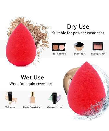 BEAKEY 5 Pcs Makeup Sponge Set - Foundation Blending Beauty Sponges for Liquid, Cream, and Powder Makeup - Multi-colored - Buy Online on GoSupps.com