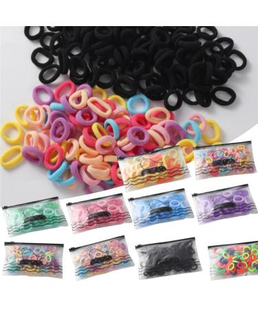 100PCS Colorful Baby Hair Ties Elastic Hair Bands for Thick Hair No Damage Ponytail Holders for Thick Thin Hair Seamless Hair Ties Soft Scrunchies Fashion Stretchable No Crease Hair Elastics One Size A