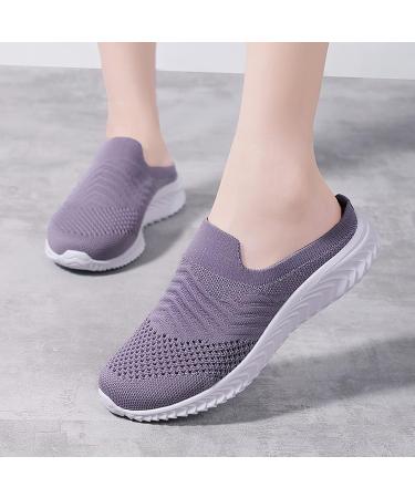 Women's White Sneakers for Fitness & Walking - Soft Sole Slip-On & Lace-Up Shoes - Purple 37 EU - Buy Online on GoSupps.com
