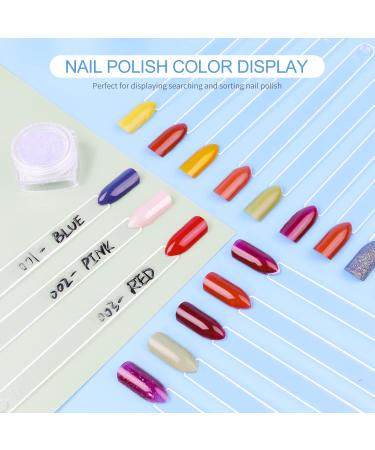 100 PCS Clear Fan-shaped Nail Swatch Sticks with Ring Holder - Nail Art Display for Polish and DIY - Buy Online on GoSupps.com