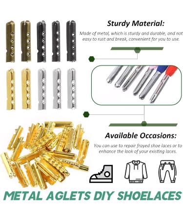 Keadic 301 Pcs Metal Shoelaces Tips Assorted Set with Pliers - Silver/Gold/Gun black/Bronze Bullet Shaped Aglet Tips for Sneakers - DIY Shoe lace Replacement (20mm) - Buy Online on GoSupps.com