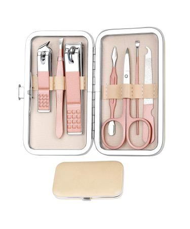 8-Piece Pink Manicure Set for Women - Professional Stainless Steel Nail Clippers and Pedicure Kit - Buy Online on GoSupps.com