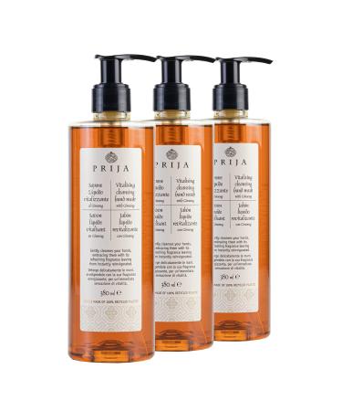 Prija invigorating liquid soap with ginseng - 3 bottles x 380 ml - for daily use - natural and vegan hand soap - dermatologically tested - vegan friendly.Ginseng 380 ml (3 pack)