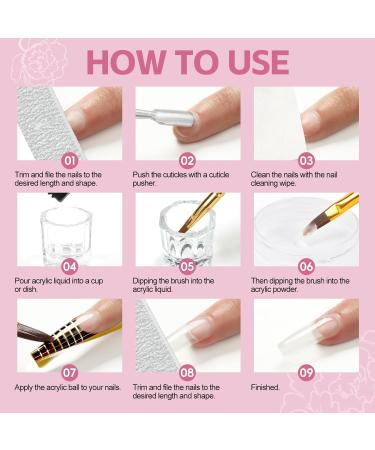 PECECOLOR 6 Colors Acrylic Nail Set - Professional Glitter Polymer Powder Kit for Nail Extensions No Lamp Needed - Buy Online on GoSupps.com