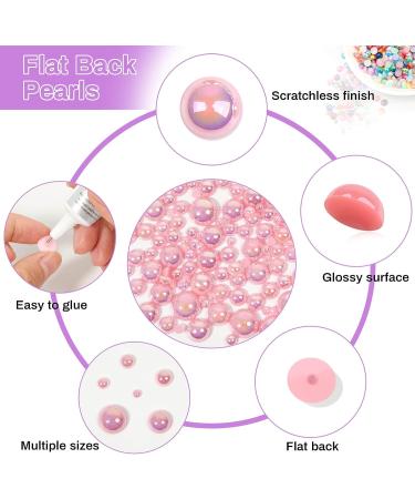 8000pcs Flatback Pearls for Crafts - Assorted Sizes Half Round Pearl Beads for Nails, Makeup, Shoes & DIY Art - Buy Online on GoSupps.com