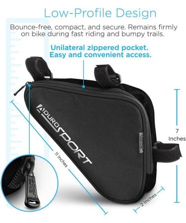 Aduro Sport Black Triangle Bike Storage Bag - Cycling Saddle Frame Pouch - Buy Online on GoSupps.com