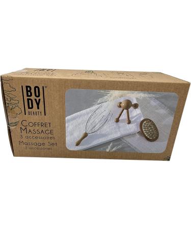 Massagebox Wood Set 3pc: Head & Back Massager | Universal Body Massage Device | Wellness & Relaxation Brush - Buy Online on GoSupps.com
