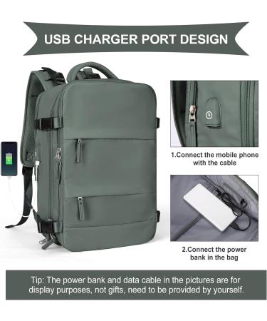 Coowoz Large Travel Backpack Women | Waterproof Hiking Backpack with USB Charging Port & Shoes Compartment | Fits 15.6 Inch Laptop - E-Olive Green - Buy Online on GoSupps.com