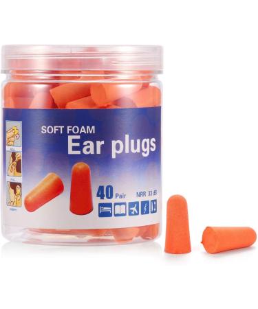 Medicook Soft Foam Ear Plugs 40 Pairs - NRR 33 Decibels - Noise Cancelling for Travel, Work, Study - 40 Pack - Buy Online on GoSupps.com