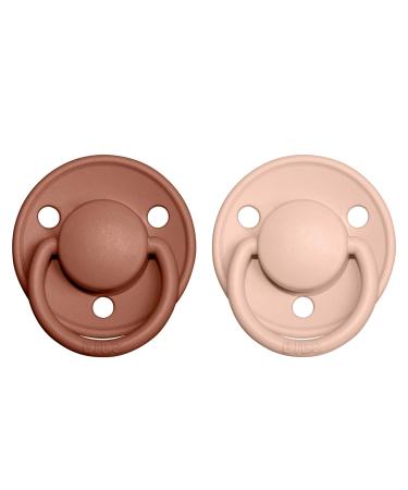 BIBS De Lux Baby Pacifier 2-Pack | BPA Free Soother | OneSize (0-36 Months) | Woodchuck/Blush - Buy Online on GoSupps.com