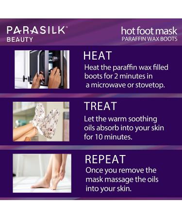 Parasilk Beauty Hot Foot Mask - Intensive Hydration with Coconut Oil, Argan Oil, Marula Oil & Vitamin E | 1 Pair - Buy Online on GoSupps.com