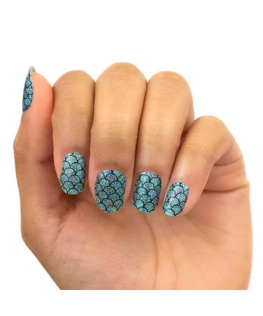 Color Street Mermaid Brigade Turquoise Scale Design Nail Strips - 16 Count - Buy Online on GoSupps.com