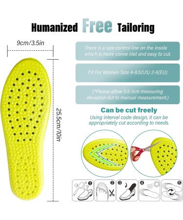 Memory Foam Shoe Insoles | Prevent Foot Odor, Shock Absorption, Soft Comfort | Men Women | US 5-8 & US 6-7.5 | Relieve Foot Pain - Buy Online on GoSupps.com