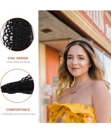 Minkissy Black Lace Hair Hoop Broadside Lace Headband Wide Hair Hoop Floral Lace Headband Gothic Lace Headband for Women Girls (Black) - Buy Online on GoSupps.com