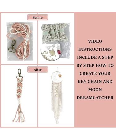 4-in-1 Macrame Kit for Adults - Wall Hanging, Plant Hanger, Dreamcatcher, Keychain with Instructions and Tutorials - Buy Online on GoSupps.com