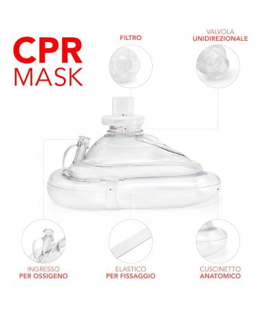 Buy AISI Pocket Mask - Professional Ventilation Mask with One-Way Valve & Filter - CPR Resuscitator 10-Pack for Emergency Care - International Shipping Available - Buy Online on GoSupps.com