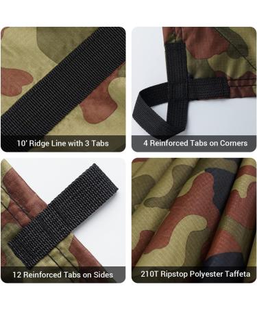 Bearhard Waterproof Camping Tarp 10x12ft - Lightweight Hammock Rain Fly with UV Protection - PU 3000mm Waterproof Backpacking Tarp for Hiking and Outdoor Adventure - Buy Online on GoSupps.com