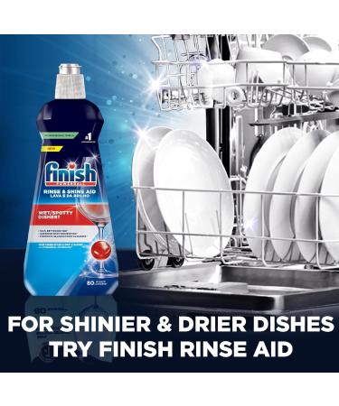 Finish Dishwasher Rinse & Shine Aid | For Drier Glasses and Spot Prevention | Pack of 5 400ml each | Packaging May Vary - Buy Online on GoSupps.com