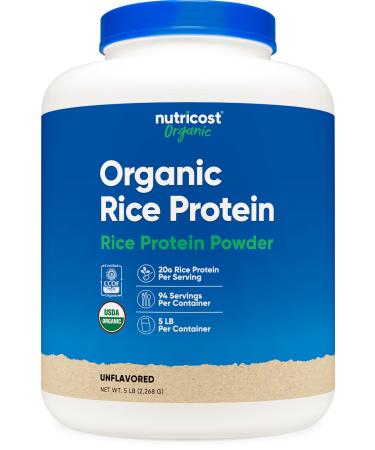 Nutricost Organic Rice Protein Powder (5 LB) - Gluten-Free GMO-Free (from Brown Rice)