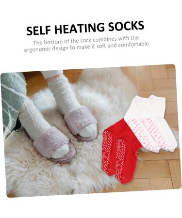 Kisangel Self-Warming Heated Socks for Men & Women - 4 Pairs Winter Socks Red-White 28x9.5x0.1cm - Ideal for Cold Weather Shipping Internationally - Buy Online on GoSupps.com