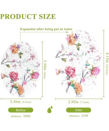 3-Pack Cleaning Kitchen Sponges Oval Rose Butterfly Kitchen Cellulose Dishwashing Wood Pulp Cotton - Buy Online on GoSupps.com