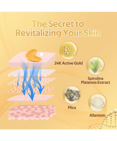 24K Gold Under Eye Treatment Masks Eye Masks for Dark Circles Crystal Gold Powder Gel Collagen for Under Eye Wrinkles Remove Eye Bags Hydrating Puffy Eyes 20 Pieces/10 Pairs - Buy Online on GoSupps.com