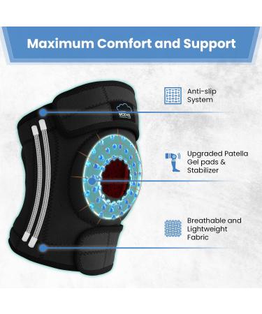 Modvel ELITE Knee Brace with Side Stabilizers & Patella Gel Pads - Fast Recovery & Support for Men and Women - Ideal for Running, Workout, Arthritis - Black (S/M) - Buy Online on GoSupps.com