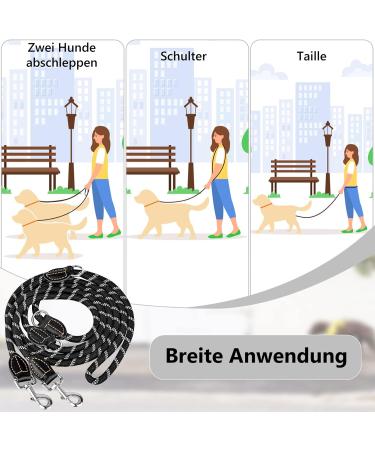 Premium Adjustable Dog Leash for Large & Medium Dogs | 3m1 with Reflective Stripes & Double Linen Reinforcement - Buy Online on GoSupps.com