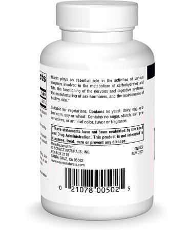 Source Naturals Niacin 100 mg - 250 Tablets for Heart Health & Energy Support - Buy Online on GoSupps.com