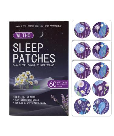 WLTHO 60ct Deep Sleep Patches for Adults - All Natural Sleep Patches Stickers with Valerian Root Melatonin & Magnesium 8-Hour Lasting Non-GMO & Cruelty Free