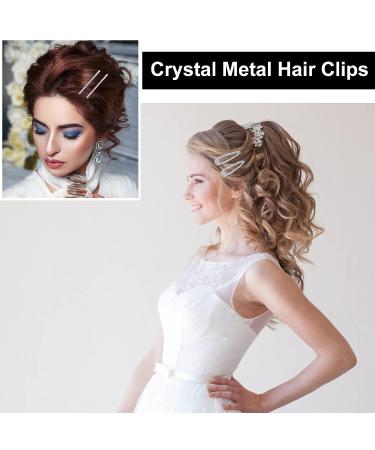 16-Piece Rhinestone Snap Hairpin Set for Women and Girls - Crystal Wedding Hair Clips and Barrettes - Buy Online on GoSupps.com