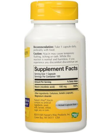 Nature's Way Niacin 100mg - High-Potency 100 Capsules for Heart Health - Buy Online on GoSupps.com