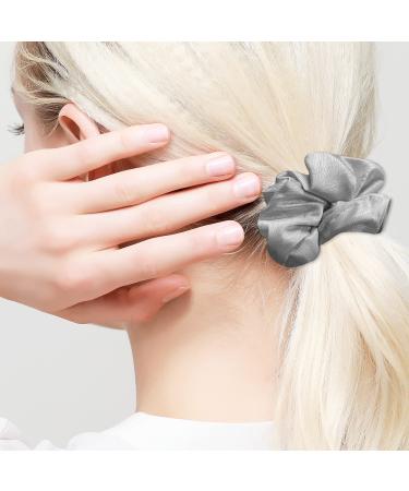 IVARYSS Black Satin Scrunchies for Women - 12 Pack Hair Accessories - Buy Online on GoSupps.com