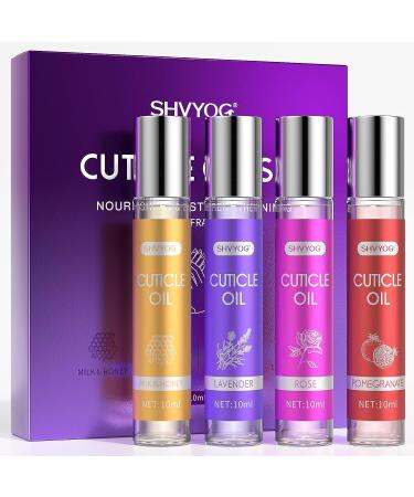 SHVYOG Cuticle Oil Pen - Nail Strengthener for Damaged Nails - Hydrating Treatment with Milk & Honey, Pomegranate, Rose, Lavender (4 * 10ml) - Buy Online on GoSupps.com