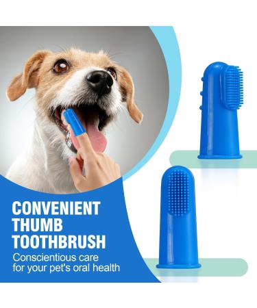 Pawsitive Vibes Dog Toothbrush Set - 3-Sided Silicone Toothbrush for Dogs Cats & Puppies - Easy & Safe Cleaning - Buy Online on GoSupps.com