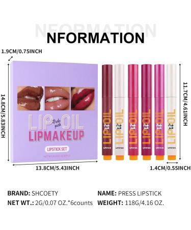  Luckxing Click Lip Gloss Click Lipstick Pen - Lip Stains Lipstick Set of 6 for Women | Waterproof Lip Gloss Plumping Lip Oil for Girls - Buy Online on GoSupps.com